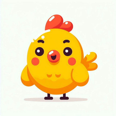 Cute cartoon chicken. Vector illustration. Isolated on white background.のイラスト素材