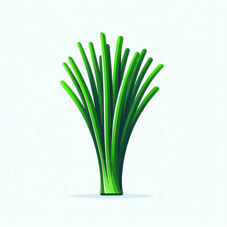Vector illustration of green onion on a light background. Healthy food.のイラスト素材