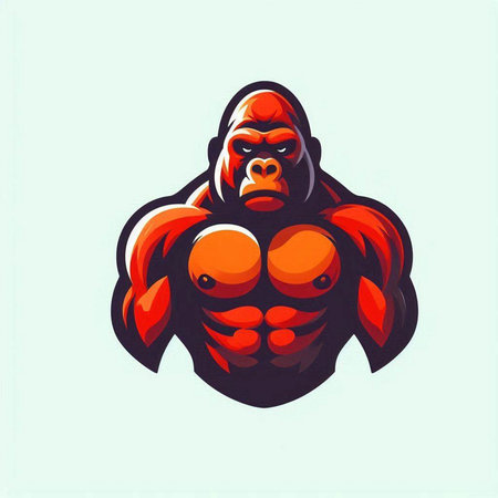 Gorilla head mascot. Vector illustration for your graphic design.のイラスト素材