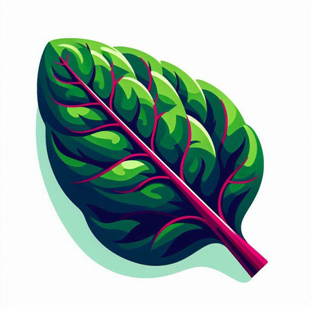 Leaf of chard on a white background. Vector illustration.のイラスト素材