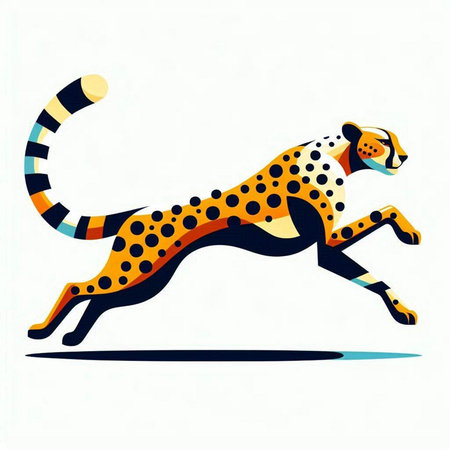 Cheetah on a white background. Vector illustration of a cheetah.のイラスト素材