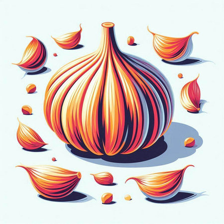 Garlic vector illustration. Garlic icon. Garlic icon. Garlic icon. Garlic icon. Garlic icon. Garlic icon. Garlic iconのイラスト素材
