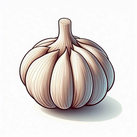 Garlic on a white background. Vector illustration, eps 10のイラスト素材