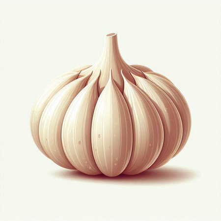 Garlic vector illustration. Isolated on white background. Vector illustration.のイラスト素材