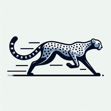 Cheetah. Vector illustration of a cheetah on a white background.のイラスト素材