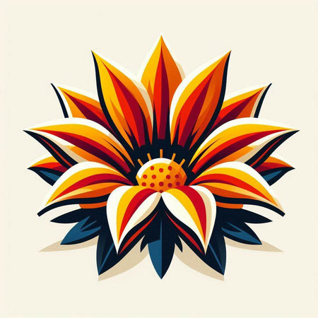 Vector illustration of a colorful flower on a light background. Eps 10のイラスト素材