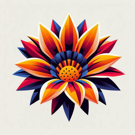 Colorful sunflower on a light background. Vector illustration for your designのイラスト素材