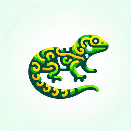 Lizard vector logo. Gecko logotype. Vector illustration.のイラスト素材