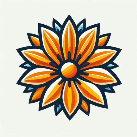 Colorful flower icon in flat style. Floral design element.のイラスト素材