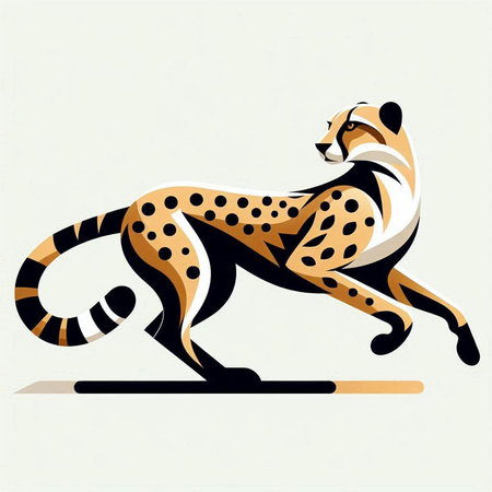 Cheetah on a white background. Vector illustration for your designのイラスト素材