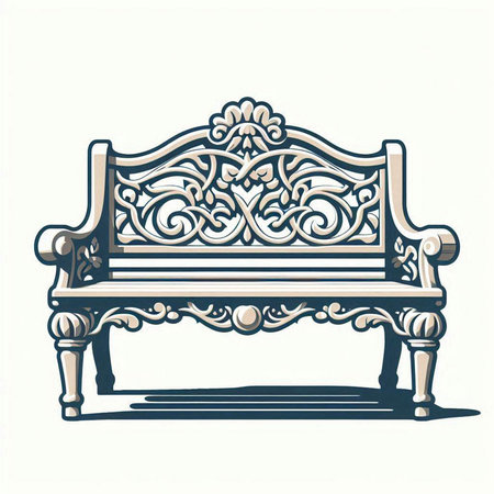 Luxury vintage chair isolated on white background. Vector illustration.のイラスト素材