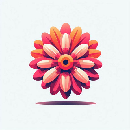 Flower icon. Vector illustration in flat style. Isolated on white background.のイラスト素材