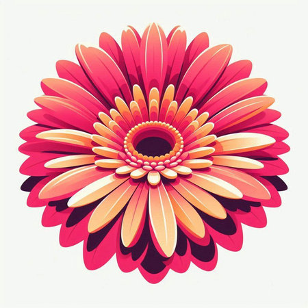 Illustration of a pink gerbera on a white background.のイラスト素材