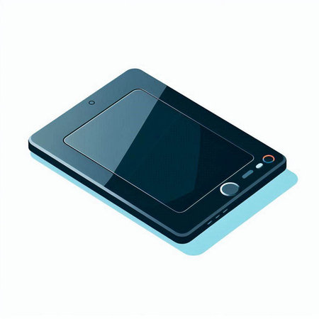 Smartphone isometric view isolated on white background. Vector illustration.のイラスト素材