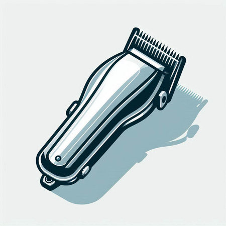 Hair clipper icon, 3d render, vector illustration.のイラスト素材