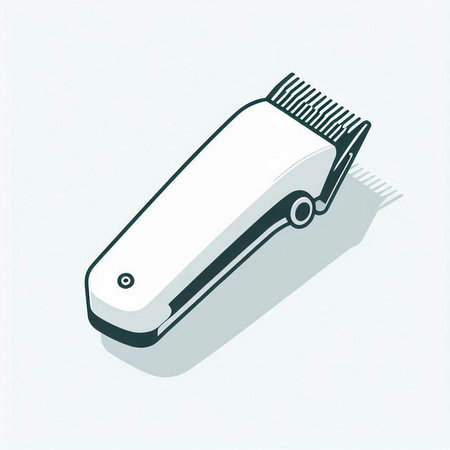 Stylized icon of a hair clipper on a white backgroundのイラスト素材