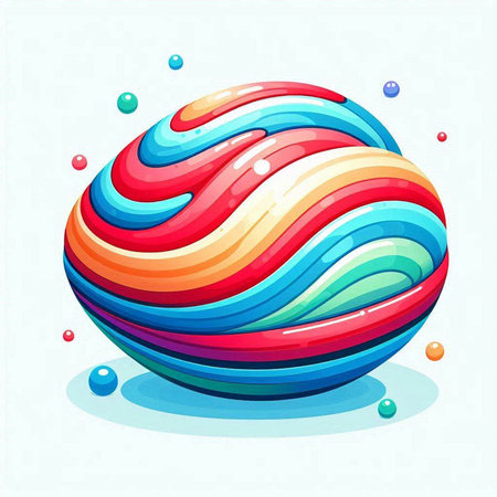 Abstract colorful planet on white background. Vector illustration. Eps 10.のイラスト素材