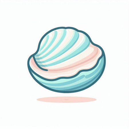 Illustration of a sea shell on a white background, vector illustrationのイラスト素材