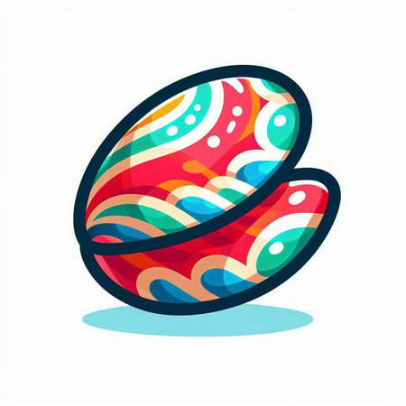Colorful easter egg isolated on white background. Vector illustration.のイラスト素材