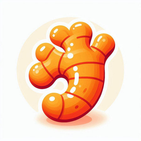 Ginger icon. Vector illustration of ginger root isolated on white background.のイラスト素材