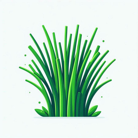 Vector illustration of green grass isolated on white background. Cartoon style.のイラスト素材
