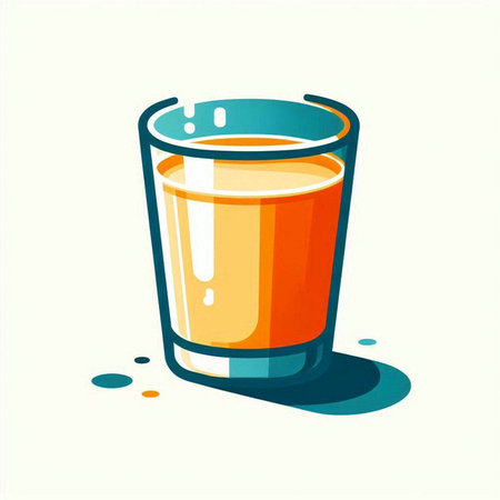 Vector illustration of a glass of orange juice on a white background.のイラスト素材