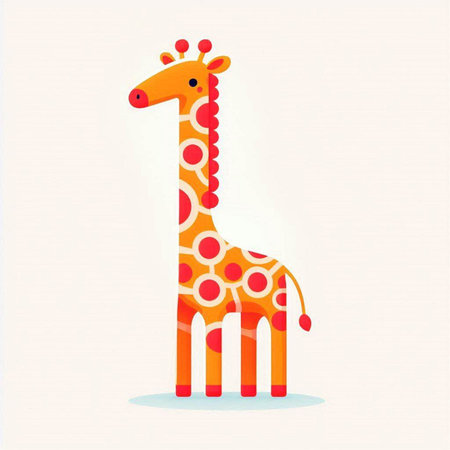 Giraffe. Cute cartoon animal. Colorful vector illustration.のイラスト素材