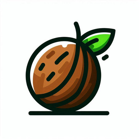 Walnut logo. Vector illustration of a nut on a white background.のイラスト素材