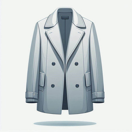 Men's coat isolated on a white background. 3d rendering.のイラスト素材