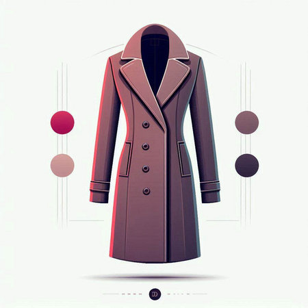 Fashionable coat in retro style. Vector illustration. Eps 10.のイラスト素材
