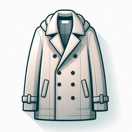 Men's coat on a white background. 3d render illustration.のイラスト素材