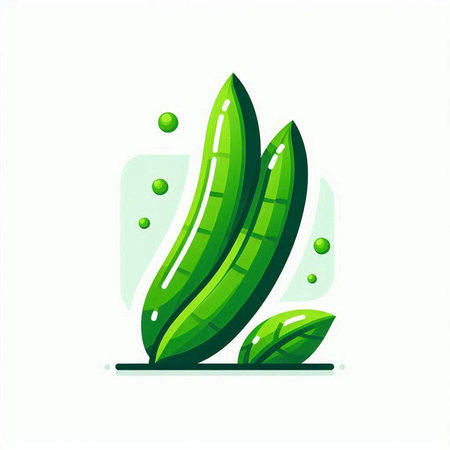 Green peas logo. Isolated on white background. Vector illustration.のイラスト素材
