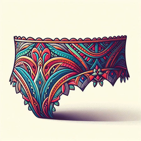 Hand drawn illustration of a woman's headband in ethnic style.のイラスト素材