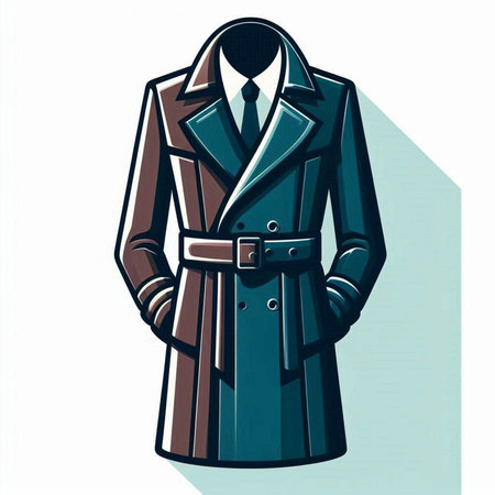 Illustration of a coat with a man in a business suit.のイラスト素材