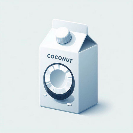 3d rendering of a milk box with a button on a white backgroundのイラスト素材