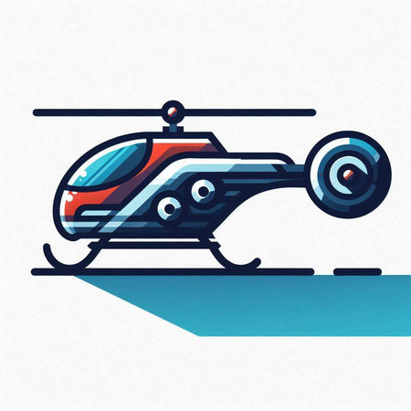 Helicopter icon. Vector illustration of a helicopter on a white background.のイラスト素材