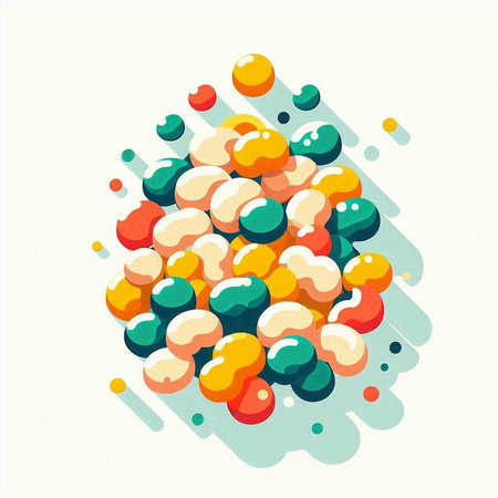 Colorful abstract background with balls and dots. Vector illustration. Eps 10のイラスト素材