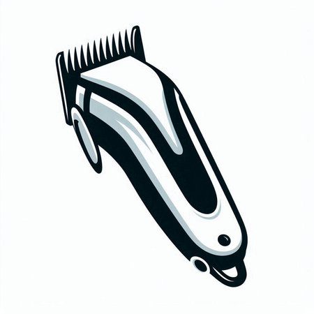 Hair clipper on a white background, 3d render.のイラスト素材