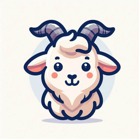 Cute sheep cartoon vector illustration. Cute animal character design.のイラスト素材