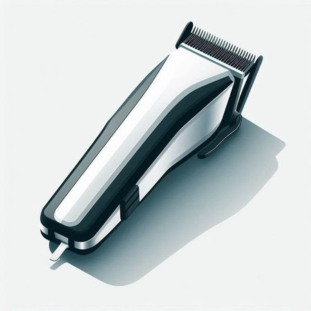 hair clipper on a white background, 3d render, square imageのイラスト素材
