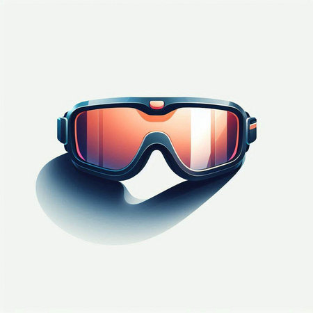 Ski goggles vector illustration. Vector illustration of ski goggles isolated on white background.のイラスト素材