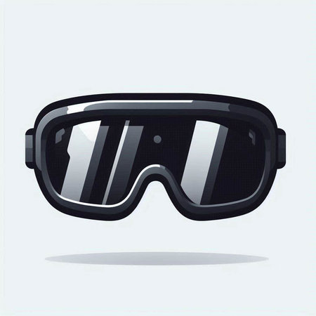 Vector illustration of a black ski goggles isolated on a white background.のイラスト素材