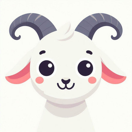 Cute cartoon sheep on a white background. Vector illustration in flat style.のイラスト素材