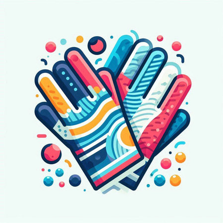 Gloves for cleaning. Vector illustration in flat style on white background.のイラスト素材