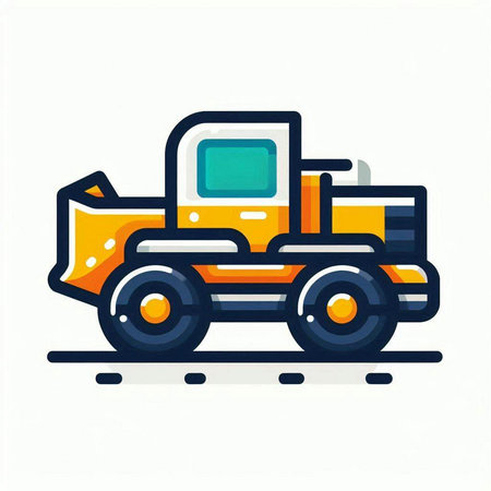 Wheel loader icon. Flat illustration of wheel loader vector icon for web designのイラスト素材