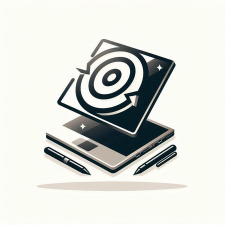 Notebook with pen and target icon. Vector illustration. Eps 10のイラスト素材