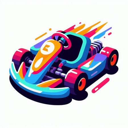 Racing car on a white background. Vector illustration in isometric style.のイラスト素材