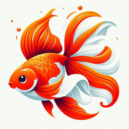 Goldfish on a white background. Vector illustration for your design.のイラスト素材