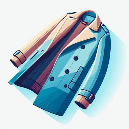 Illustration of a blue scuba diving coat on a white backgroundのイラスト素材