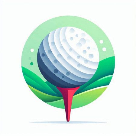 Golf ball on green golf tee. Vector illustration. Eps 10のイラスト素材